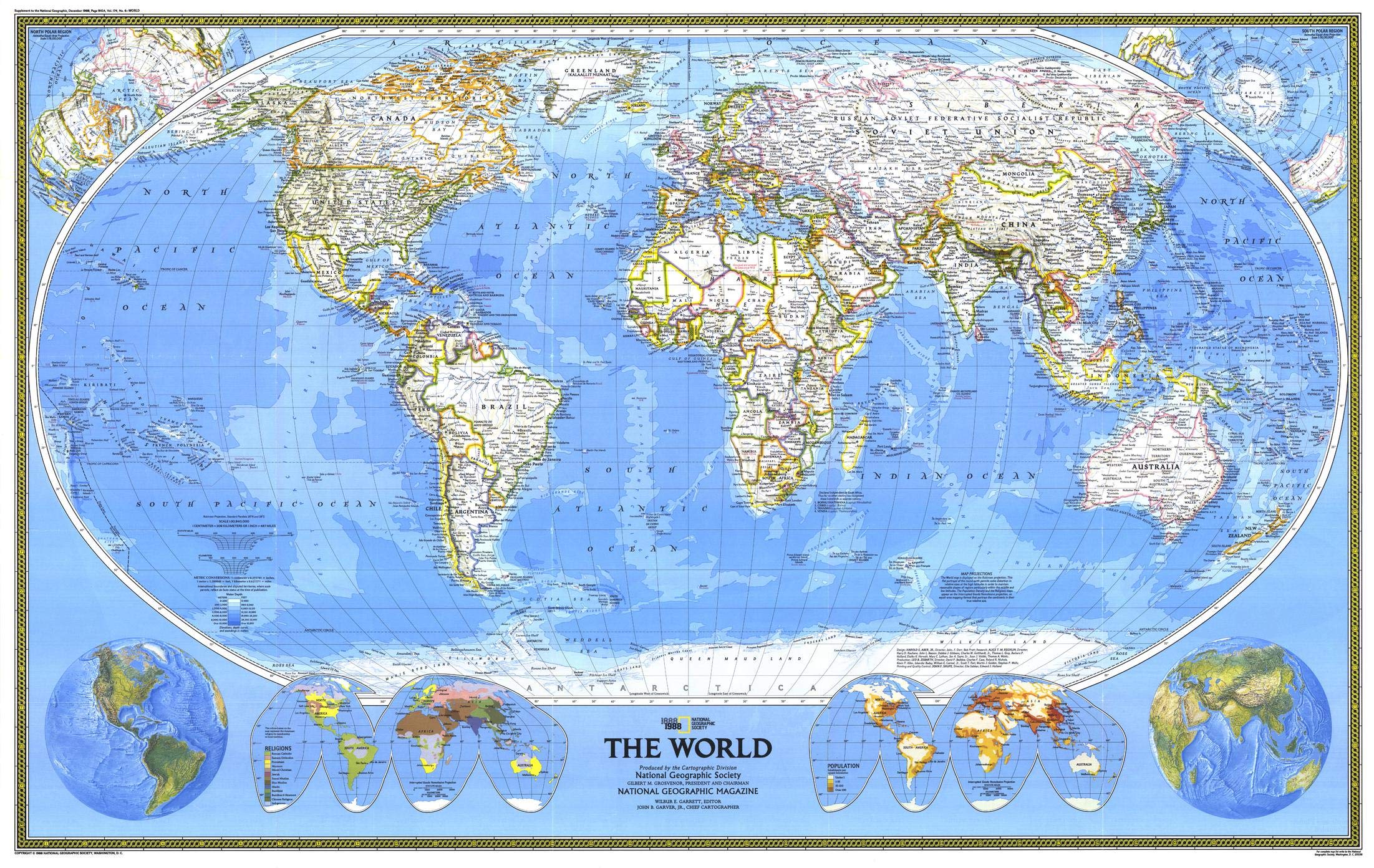 National Geographic Historic World Wall Map Series 1988-46 x 29